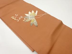 作家物　塩瀬金彩花葉模様名古屋帯